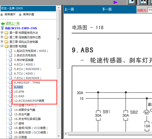 05年双龙主席ABS电路图