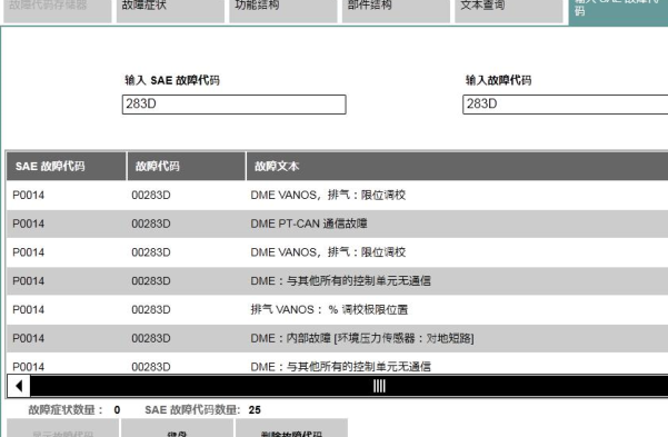 10年宝马320I  283D故障码说明