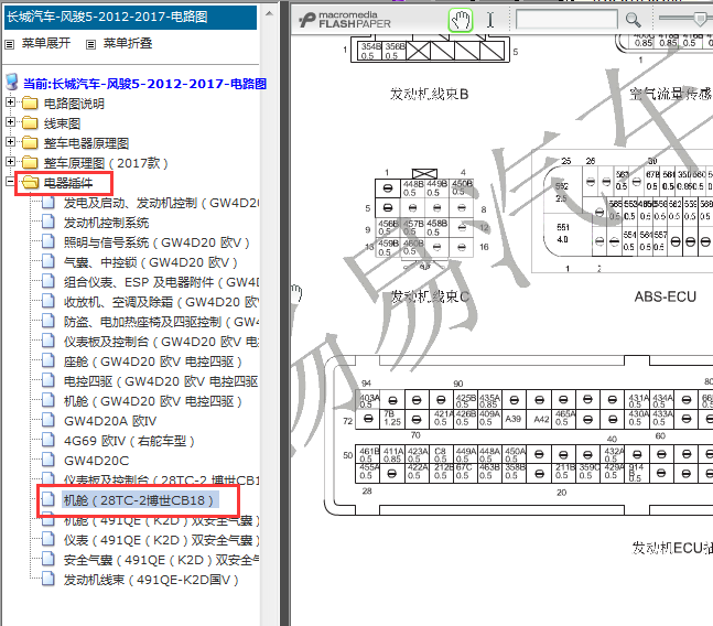 2012-2017年长城风骏5 GW2.8TC发动机针脚