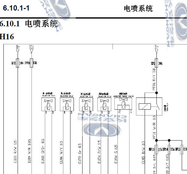 16年长安CS35发动机电路图