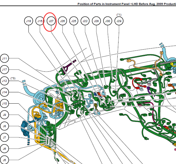 09年凌志IS300  J27安装位置