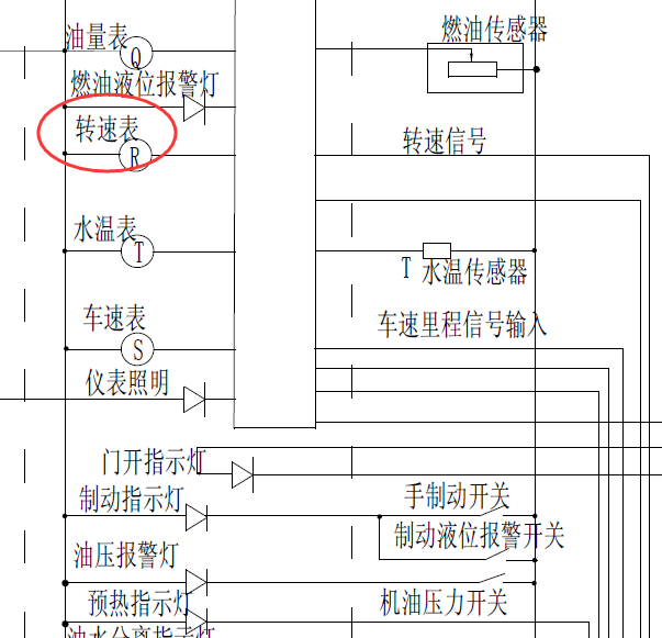 福田萨普转速表线路图