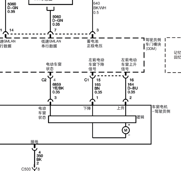 07年凯迪拉克赛威车窗电路图