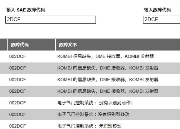 11年宝马X5 2DCF故障代码说明