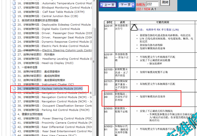 2016年路虎揽胜故障码资料