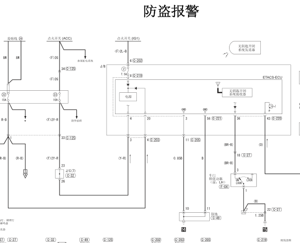 08年三菱格蓝迪防盗电路图