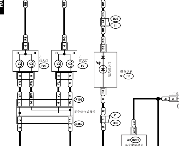 2007年斯巴鲁驰鹏灯光电路图
