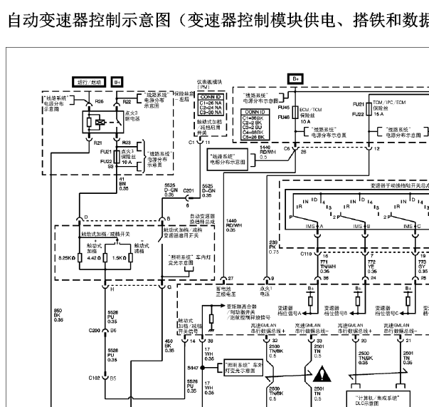 07年凯迪拉克SLS变速箱线路图