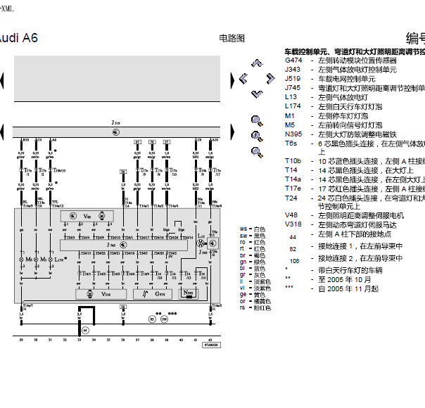 06年奥迪A6大灯线路图