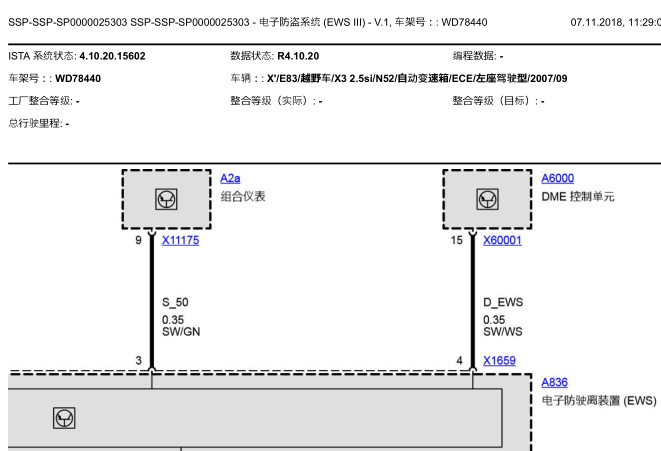 08年宝马X3  EWS线路图