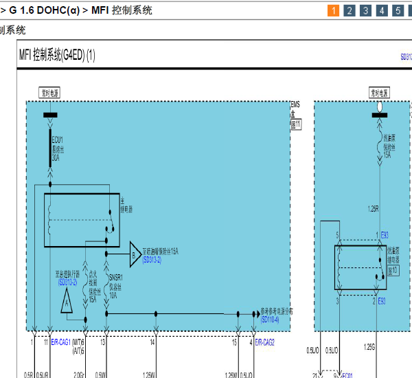 北京现代伊兰特G4ED发动机电路图