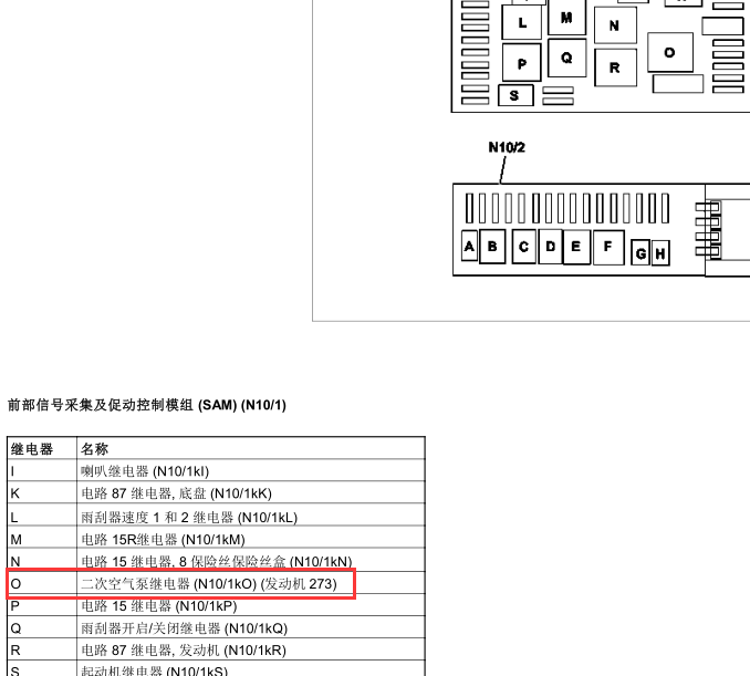 11年奔驰G55AMG空气继电器位置