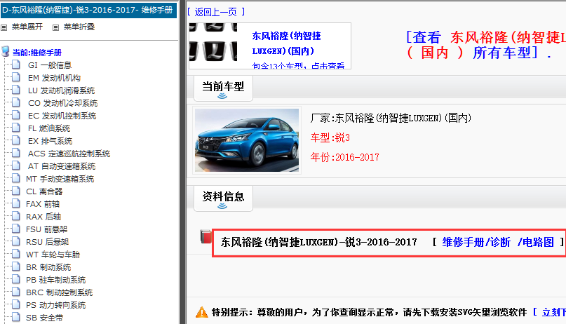 17年纳智捷锐3全车资料