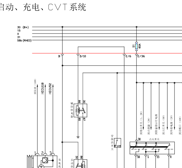 奇瑞旗云变速箱电路图