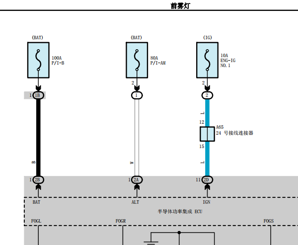 2015年丰田皇冠灯光电路图