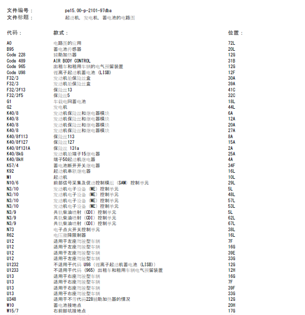 奔驰E300启动电路图