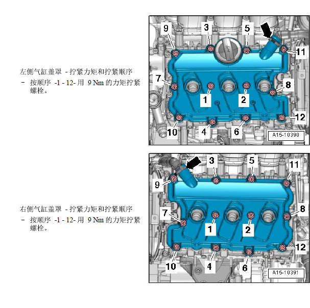 12年奥迪A8缸盖扭矩