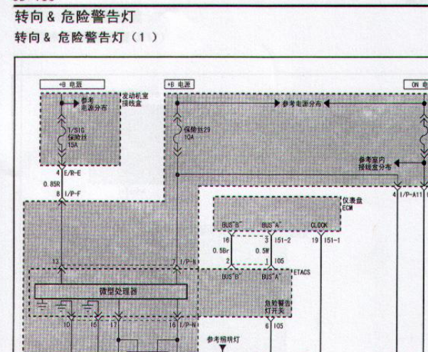 现代雅科士转向灯电路图