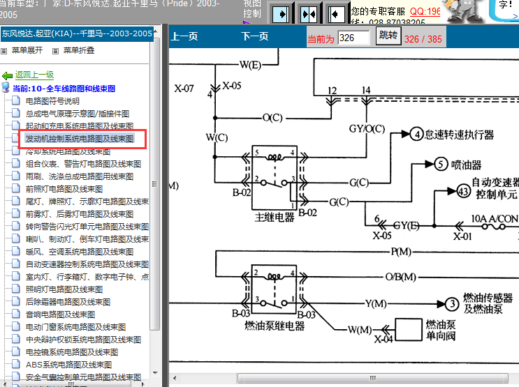 05年起亚千里马发动机油泵电路图