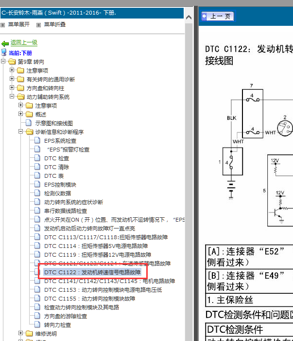 12年雨燕C1122故障码资料