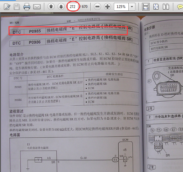 05年皇冠P0985故障码资料