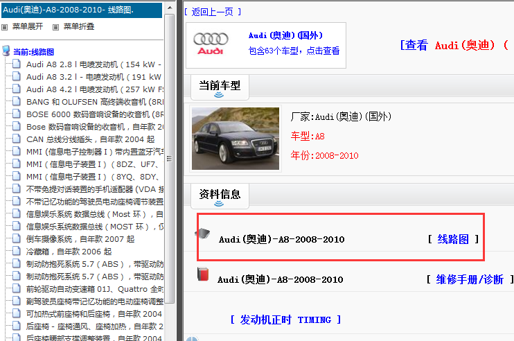 2008-2010年奥迪A8电路图