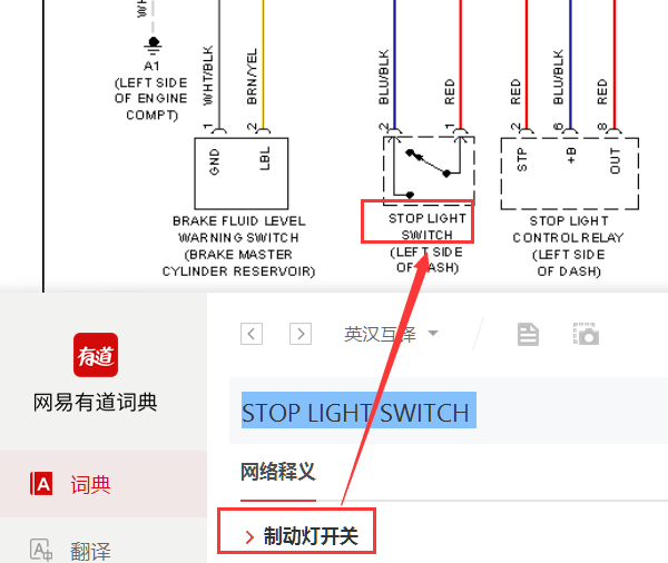 14年LX570停车灯开关和abs的电路图