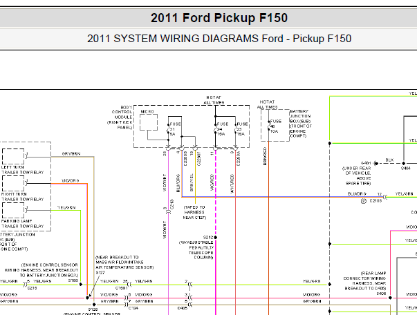 2011年福特F-150灯光电路图