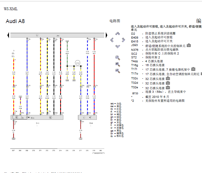 11年奥迪A8L进入系统电路图