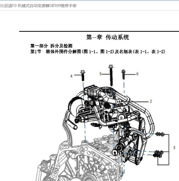 比亚迪F0变速箱维修手册