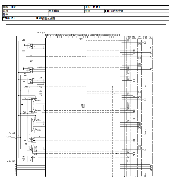 11年标致RCZ保险盒线路图