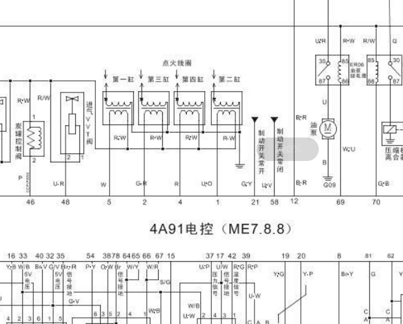英致4A91发动机电路图