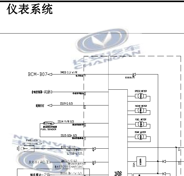 2016年长安CS35仪表电路图