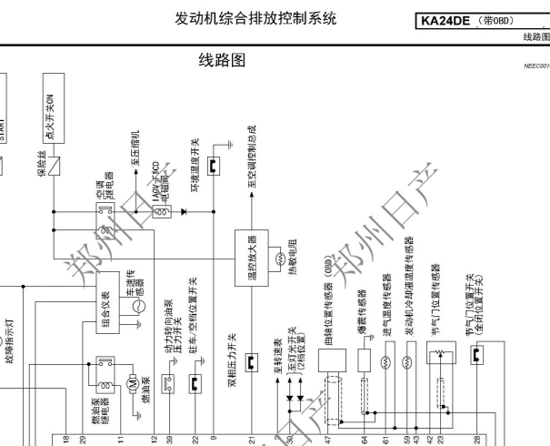 郑州日产KA24发动机电路图