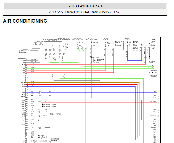 2013年雷克萨斯空调控制面板电路图