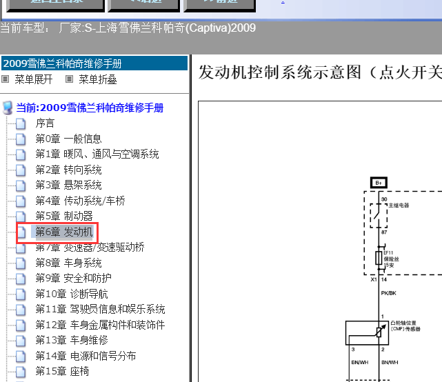 09年雪佛兰科帕奇点火系统电路图