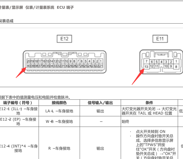 18年凯美瑞40+13针脚图及定义