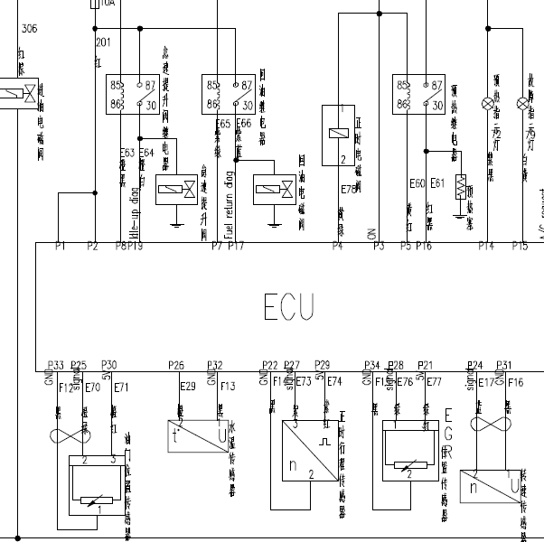 郑州日产锐骐CYQD80发动机线路图