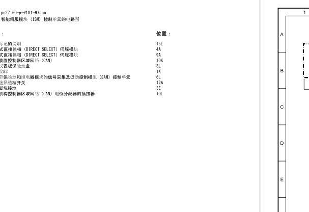 05年奔驰S350L  ISM智能伺服换挡电路图