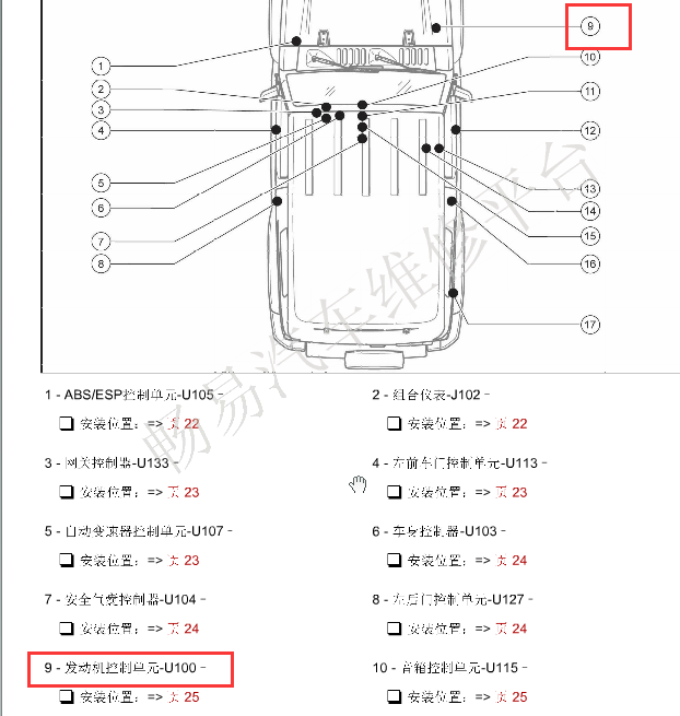 2016年北京汽车BJ40发动机ECU位置