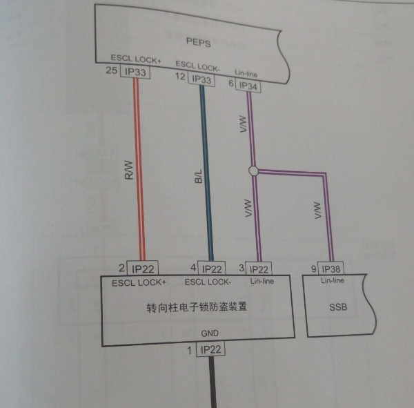 14年吉利EC7方向锁电路图