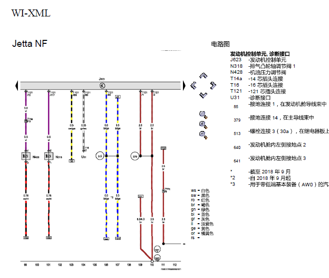 17年大众捷达1.5发动机电路图
