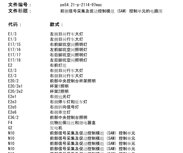 05年奔驰ML350  SAM电路图