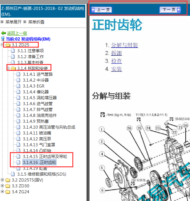 2015-2018年郑州日产锐骐皮卡正时