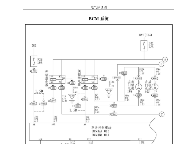 2014年华泰路盛E70 BCM电路图