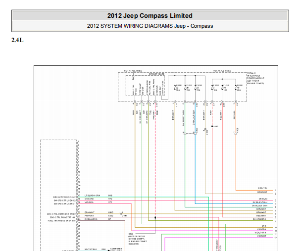 2012年吉普指南者发动机电路图