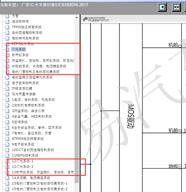 17年猎豹CS10车身系统电路图