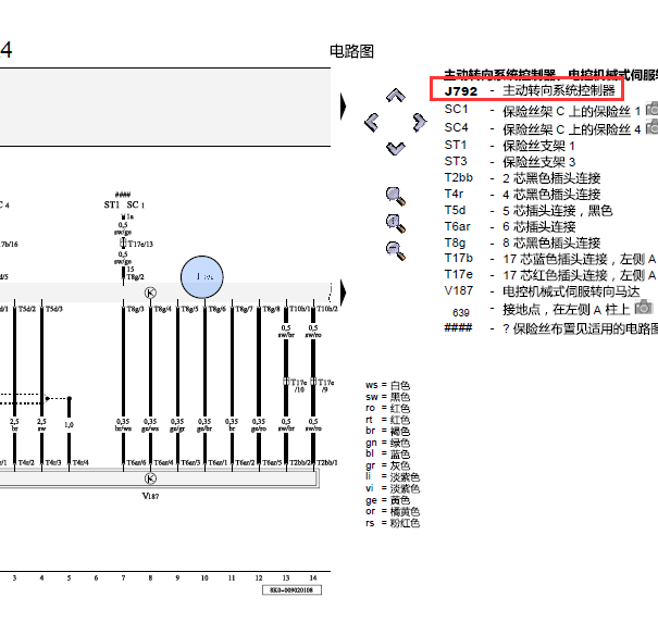 14年奥迪A4L J792线路图