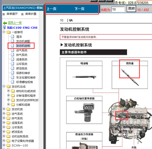 2006年双龙爱腾预热塞位置