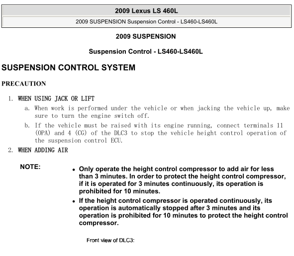 09年雷克萨斯LS460L悬架系统维修手册